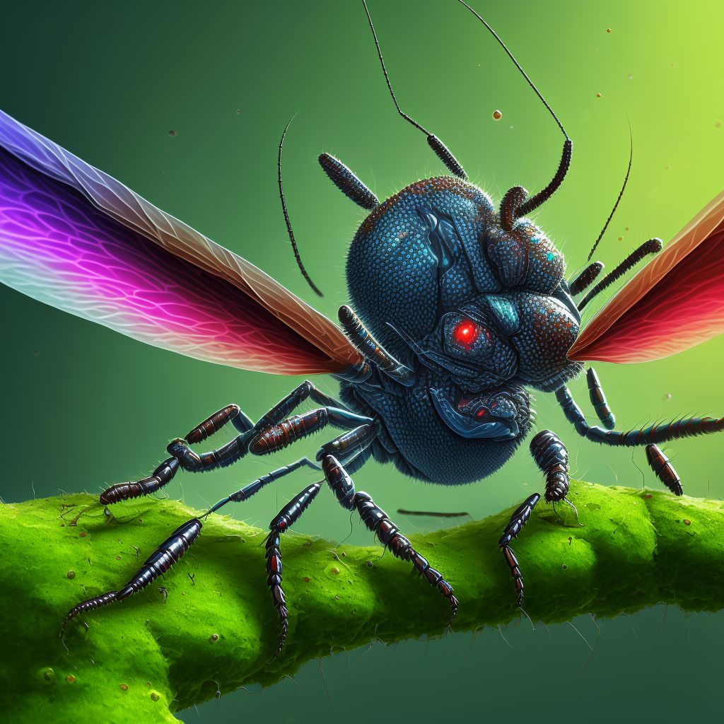 Insect bite (nonvenomous) of unspecified front wall of thorax, initial encounter digital illustration