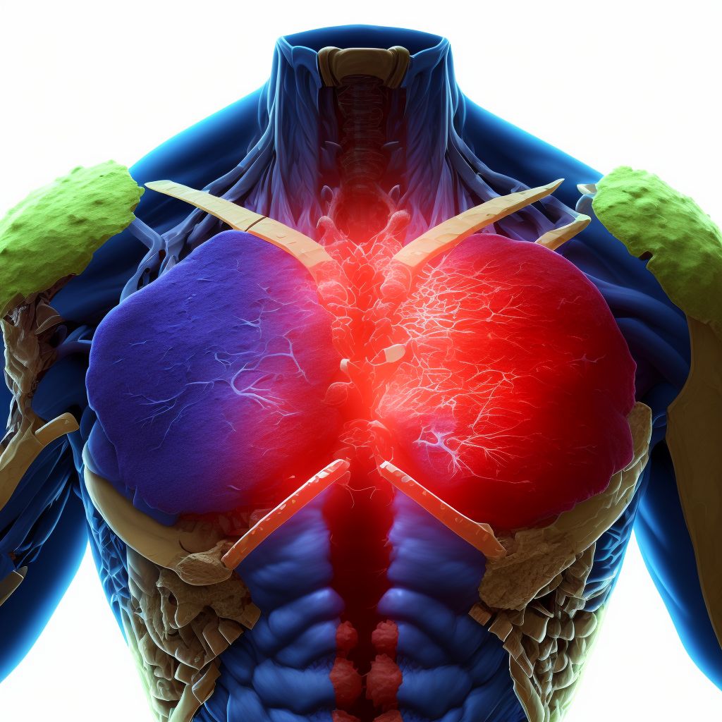 Unspecified superficial injuries of left back wall of thorax, subsequent encounter digital illustration