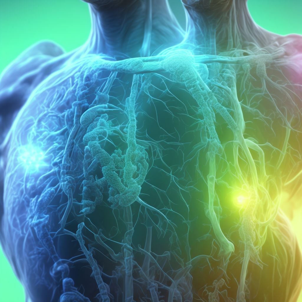 Blister (nonthermal) of right back wall of thorax, initial encounter digital illustration