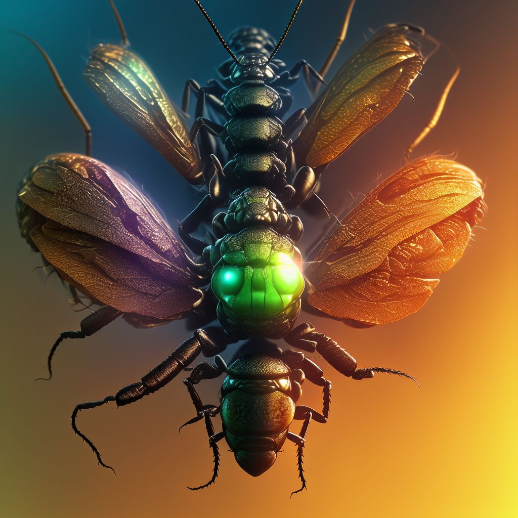 Insect bite (nonvenomous) of left back wall of thorax, initial encounter digital illustration