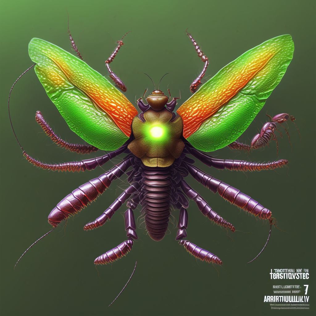 Insect bite (nonvenomous) of left back wall of thorax, sequela digital illustration