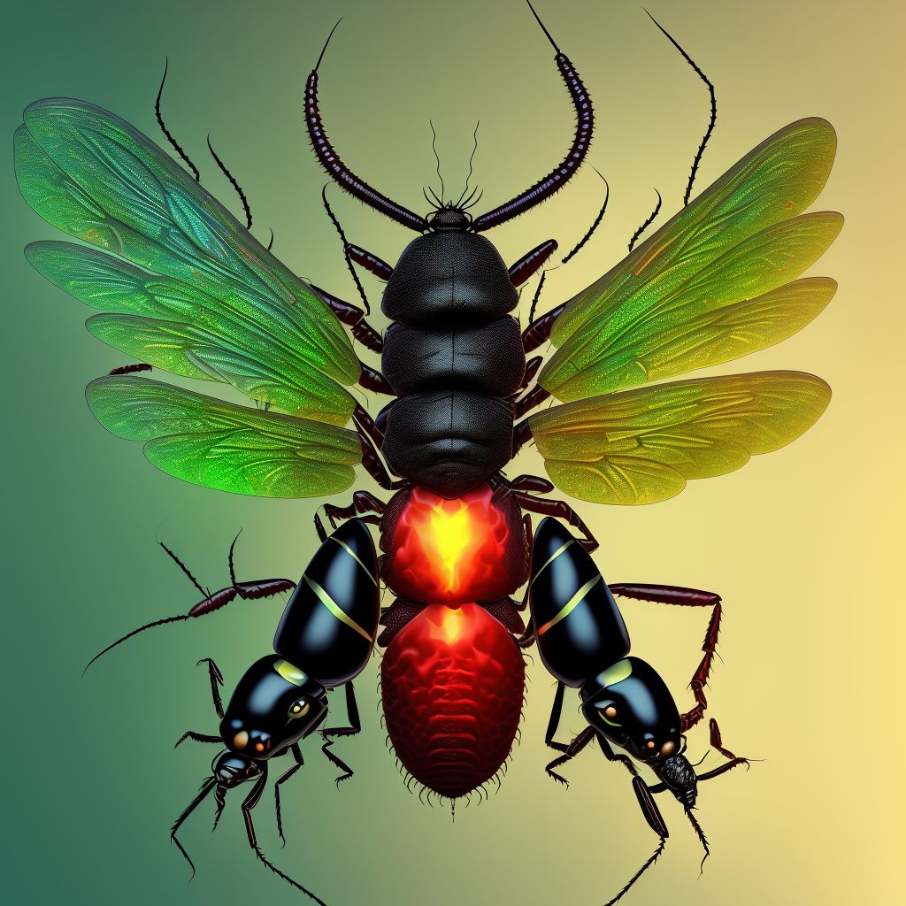 Insect bite (nonvenomous) of unspecified back wall of thorax, subsequent encounter digital illustration