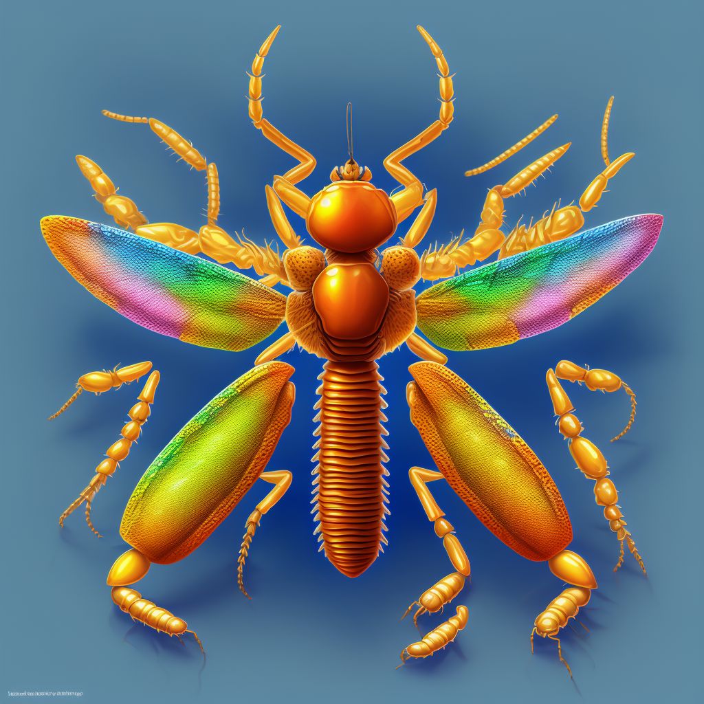 Insect bite (nonvenomous) of unspecified back wall of thorax, sequela digital illustration