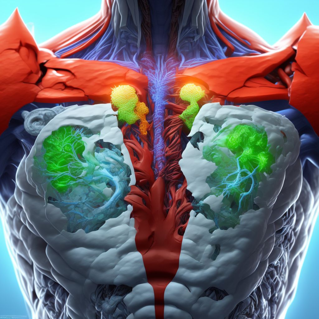 Superficial foreign body of unspecified parts of thorax, initial encounter digital illustration