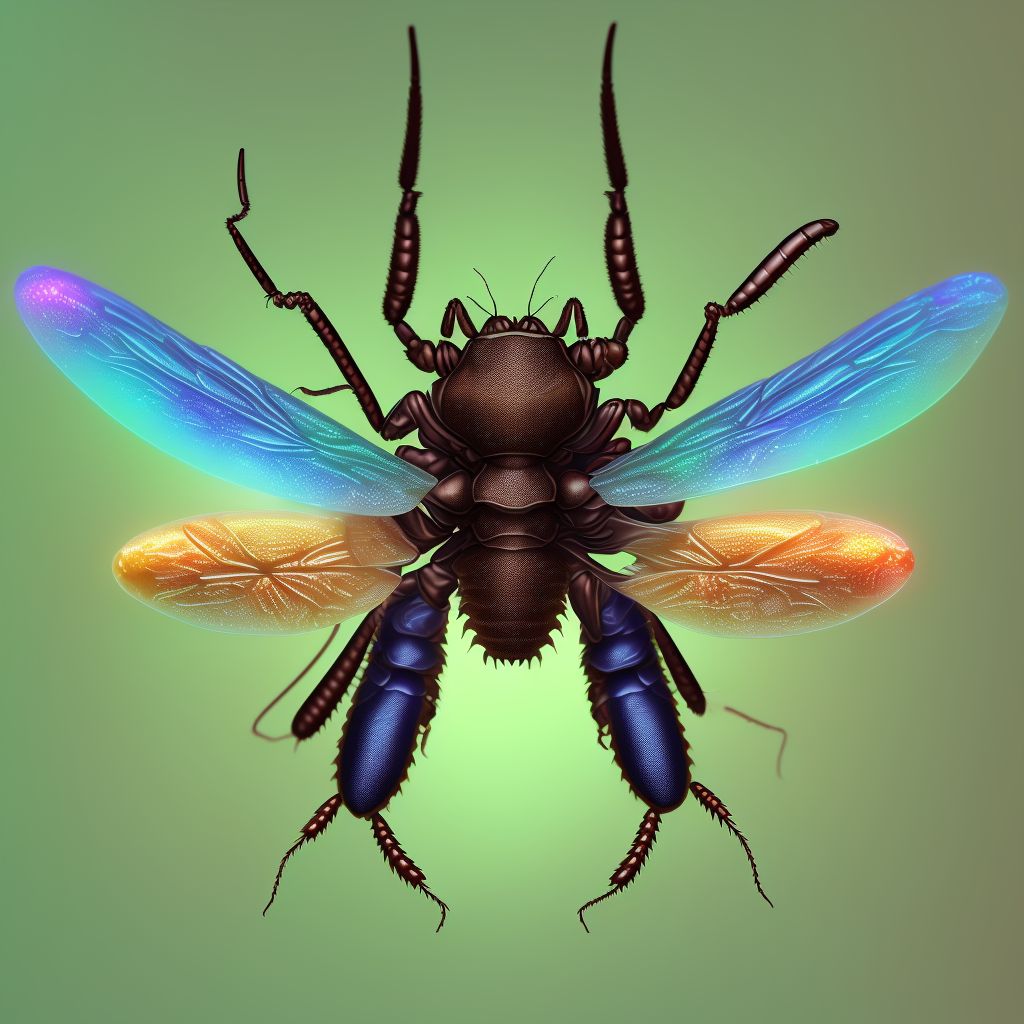 Insect bite (nonvenomous) of unspecified parts of thorax, sequela digital illustration