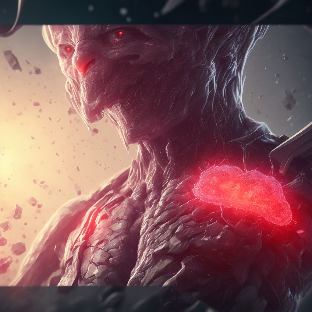 Laceration without foreign body of unspecified breast, subsequent encounter digital illustration
