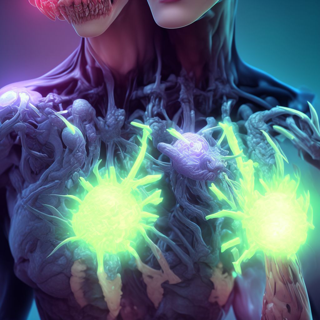 Open bite of right breast, initial encounter digital illustration