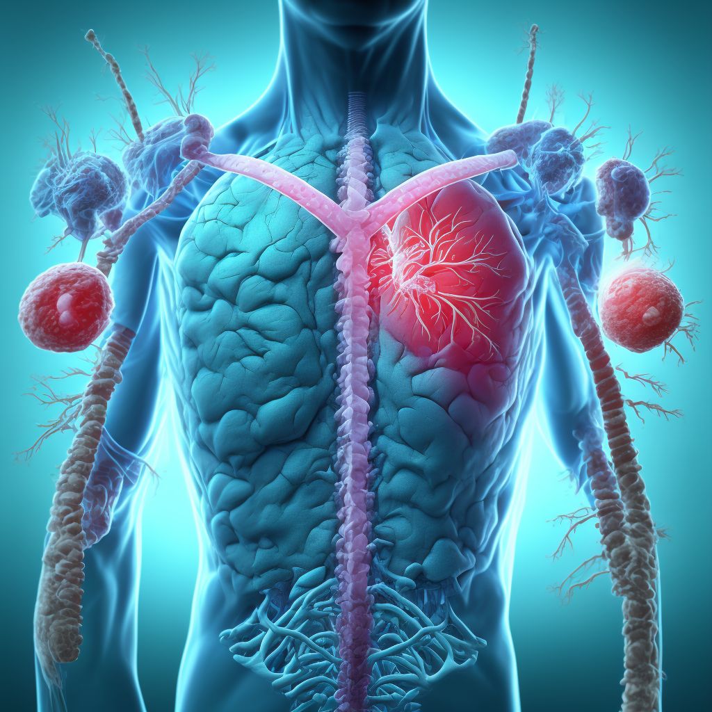 Laceration without foreign body of unspecified front wall of thorax without penetration into thoracic cavity, sequela digital illustration