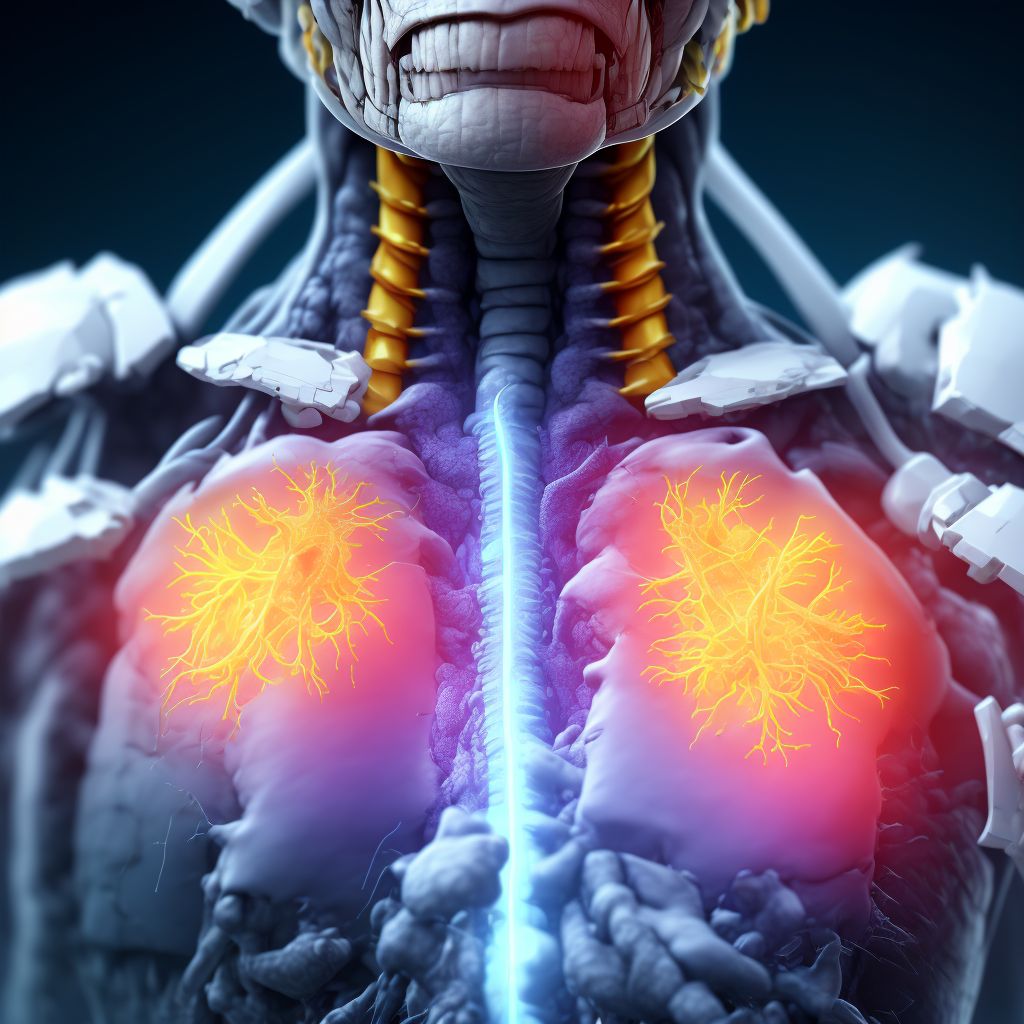 Puncture wound with foreign body of right front wall of thorax without penetration into thoracic cavity, subsequent encounter digital illustration