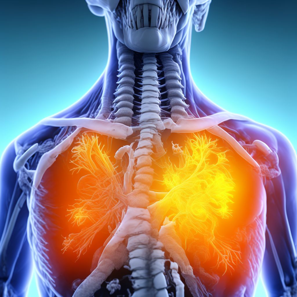 Puncture wound with foreign body of right front wall of thorax without penetration into thoracic cavity, sequela digital illustration