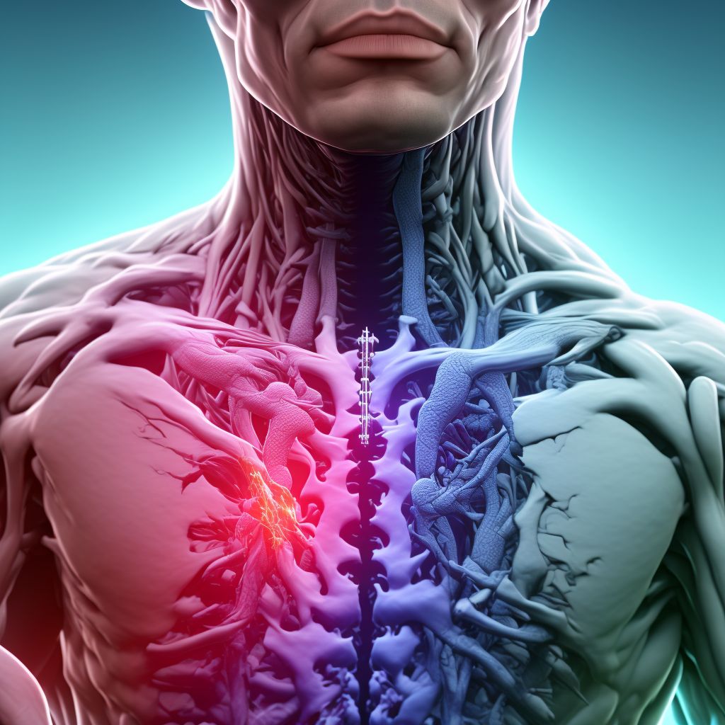 Open bite of right front wall of thorax without penetration into thoracic cavity, initial encounter digital illustration