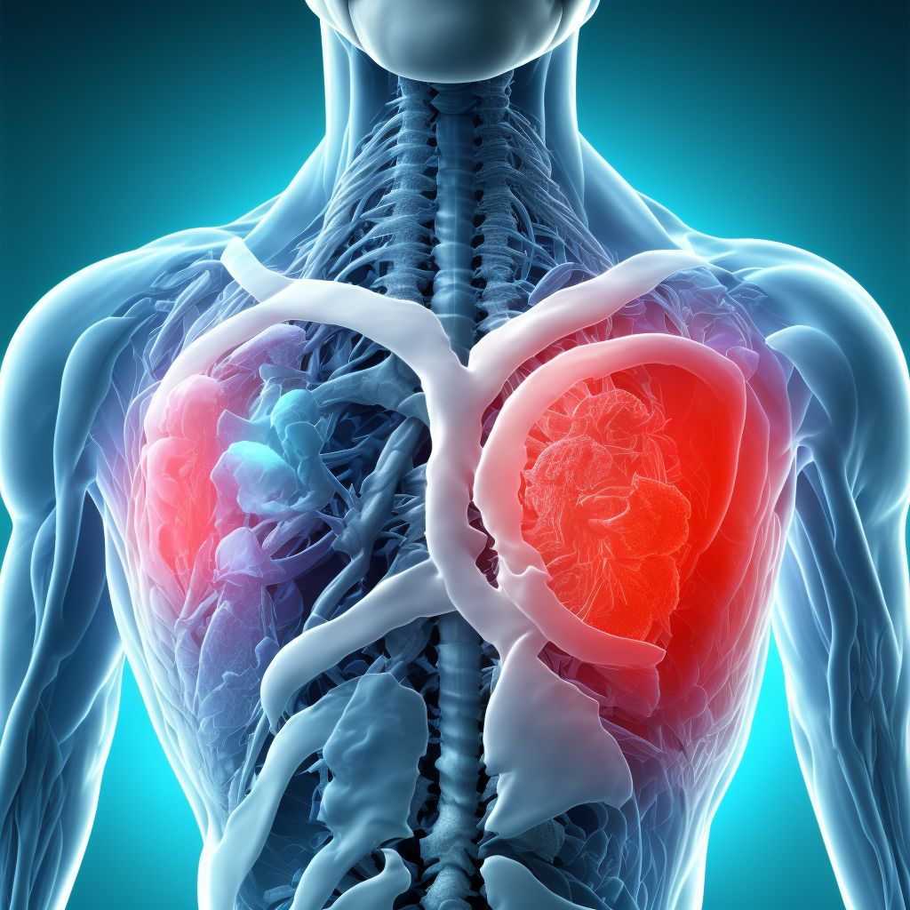 Unspecified open wound of right back wall of thorax without penetration into thoracic cavity, initial encounter digital illustration