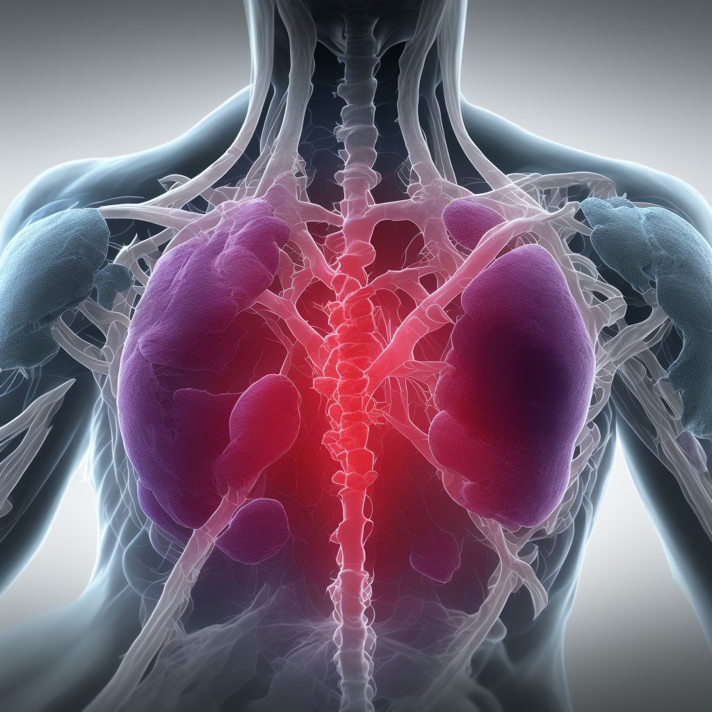 Unspecified open wound of unspecified back wall of thorax without penetration into thoracic cavity, sequela digital illustration