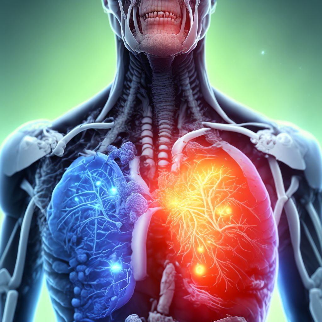 Puncture wound without foreign body of right back wall of thorax without penetration into thoracic cavity, initial encounter digital illustration