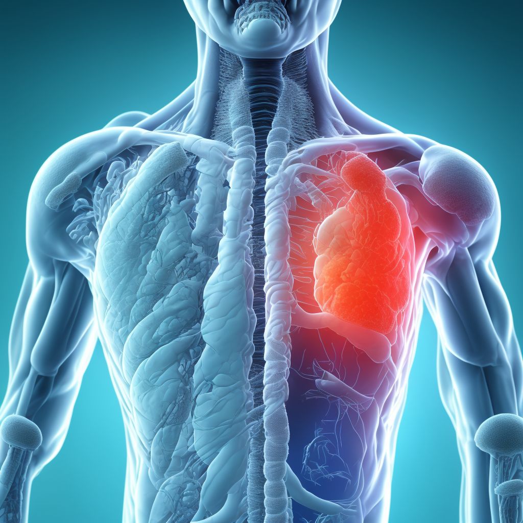 Puncture wound without foreign body of right back wall of thorax without penetration into thoracic cavity, sequela digital illustration