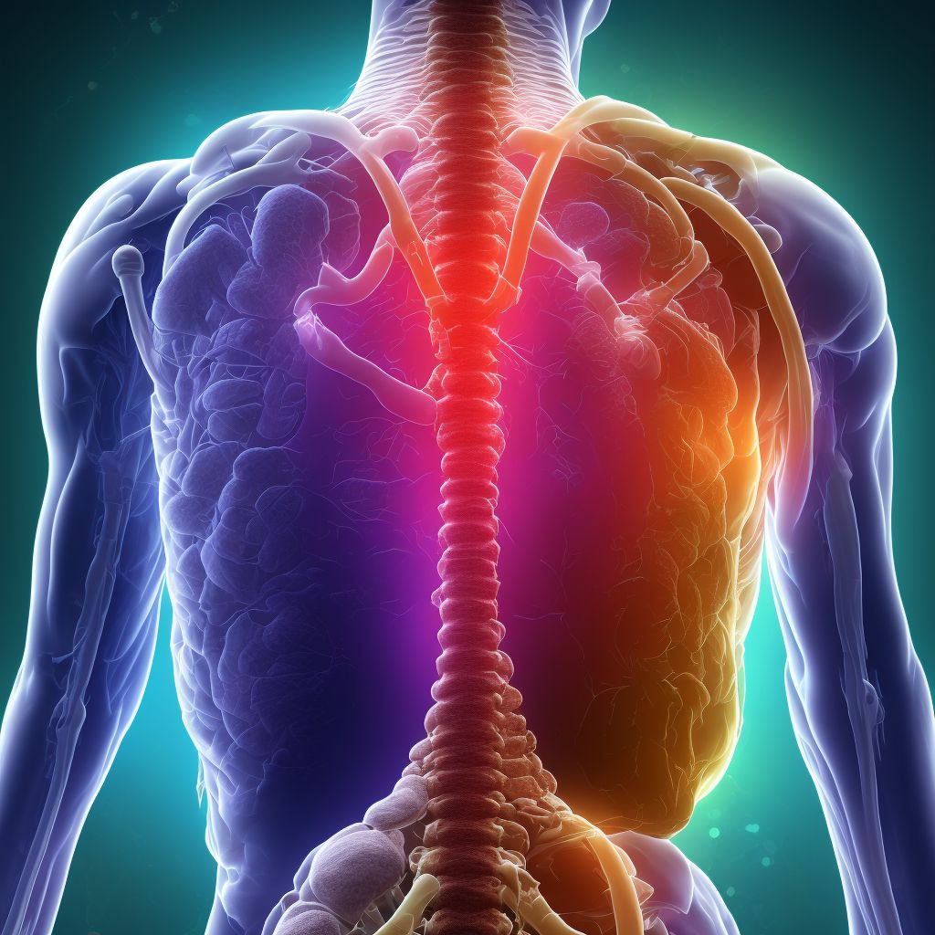 Puncture wound without foreign body of unspecified back wall of thorax without penetration into thoracic cavity, sequela digital illustration