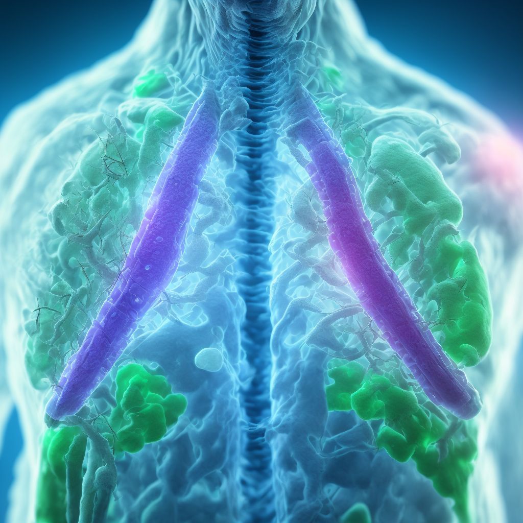 Unspecified open wound of unspecified front wall of thorax with penetration into thoracic cavity, initial encounter digital illustration