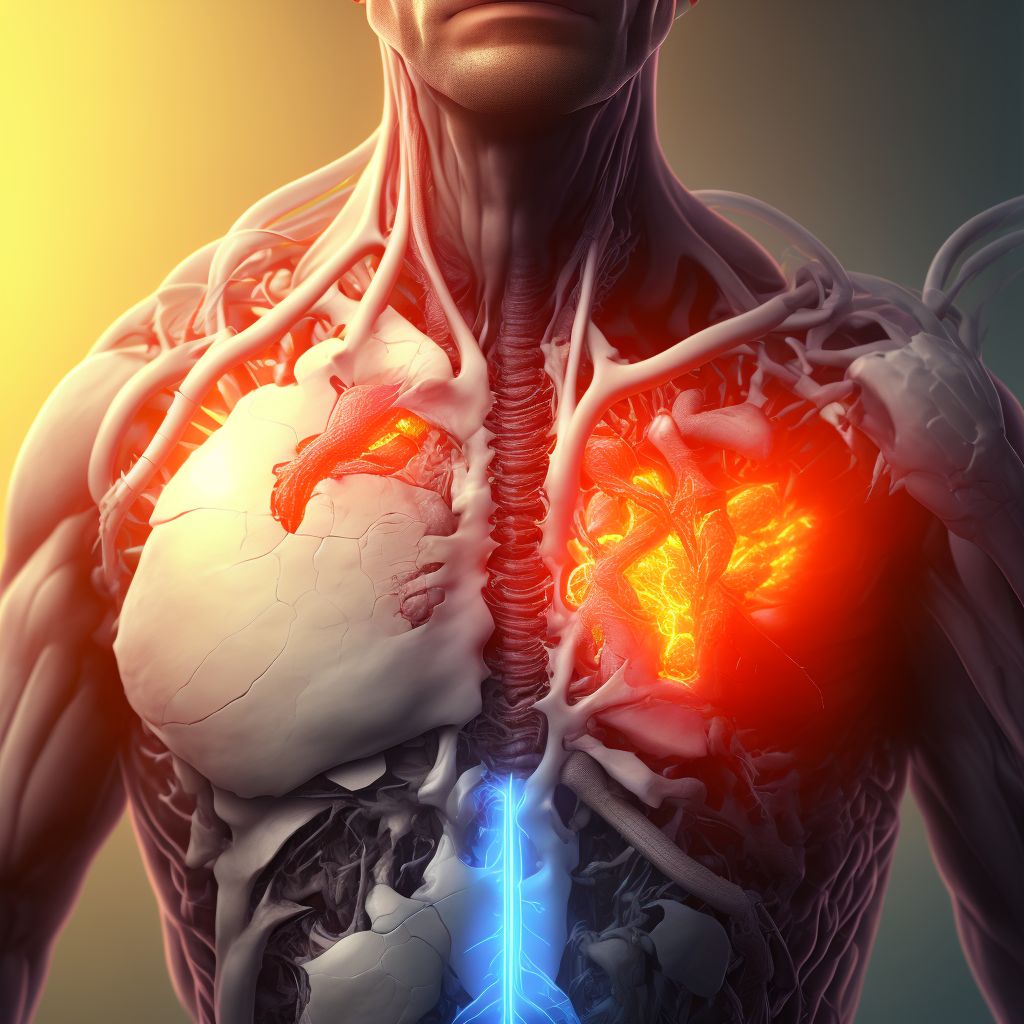 Laceration without foreign body of right front wall of thorax with penetration into thoracic cavity, initial encounter digital illustration