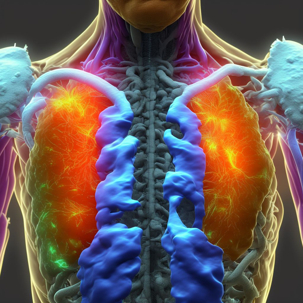 Laceration without foreign body of unspecified front wall of thorax with penetration into thoracic cavity, initial encounter digital illustration