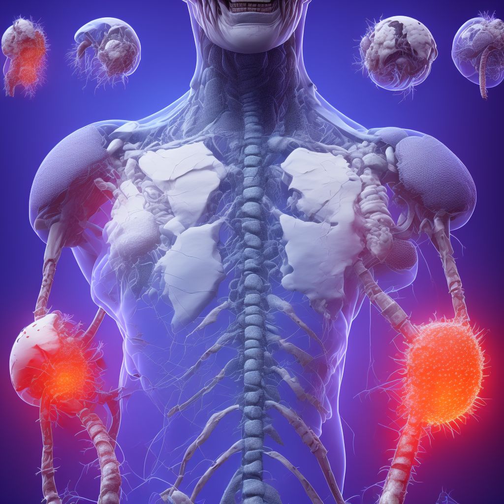 Laceration with foreign body of unspecified front wall of thorax with penetration into thoracic cavity, initial encounter digital illustration