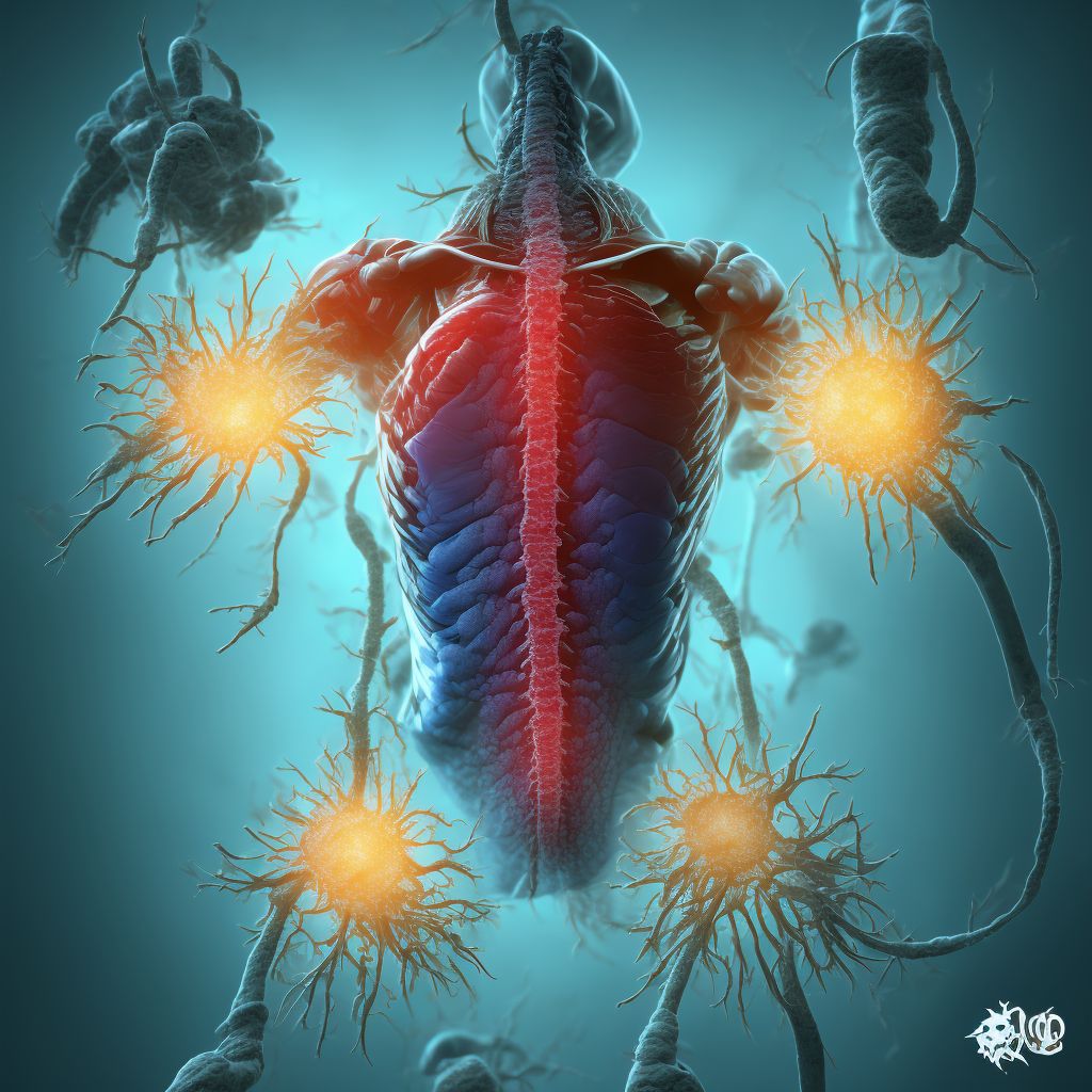 Puncture wound without foreign body of right front wall of thorax with penetration into thoracic cavity, sequela digital illustration