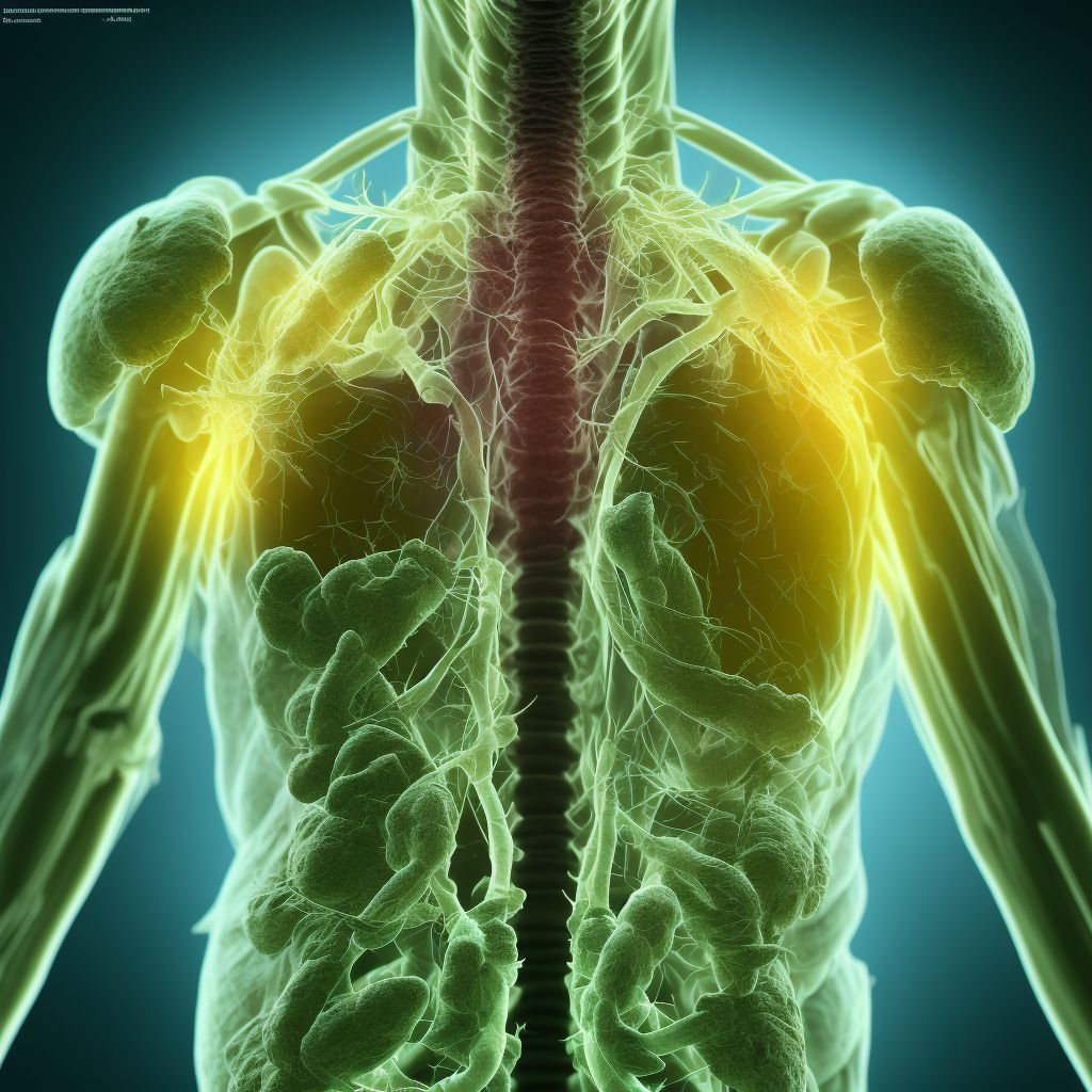 Puncture wound without foreign body of left front wall of thorax with penetration into thoracic cavity, subsequent encounter digital illustration