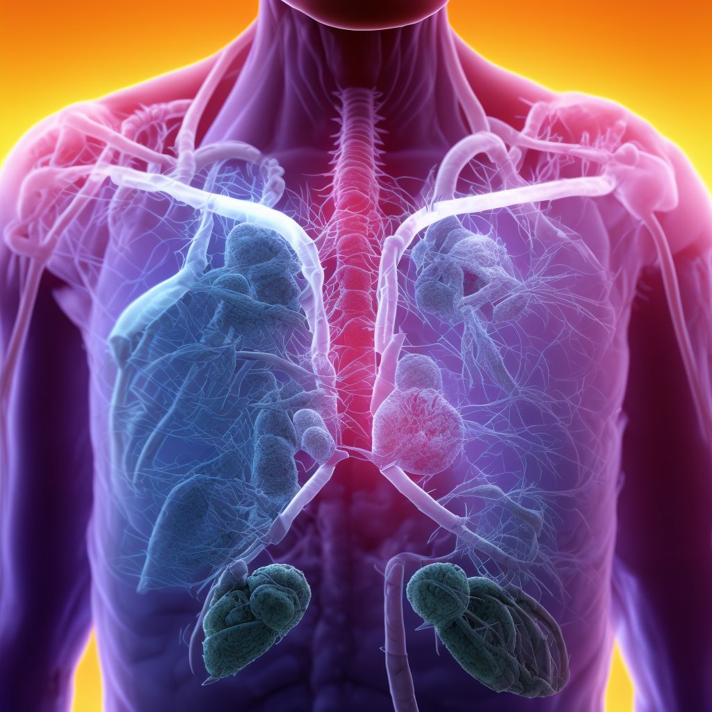 Puncture wound without foreign body of left front wall of thorax with penetration into thoracic cavity, sequela digital illustration