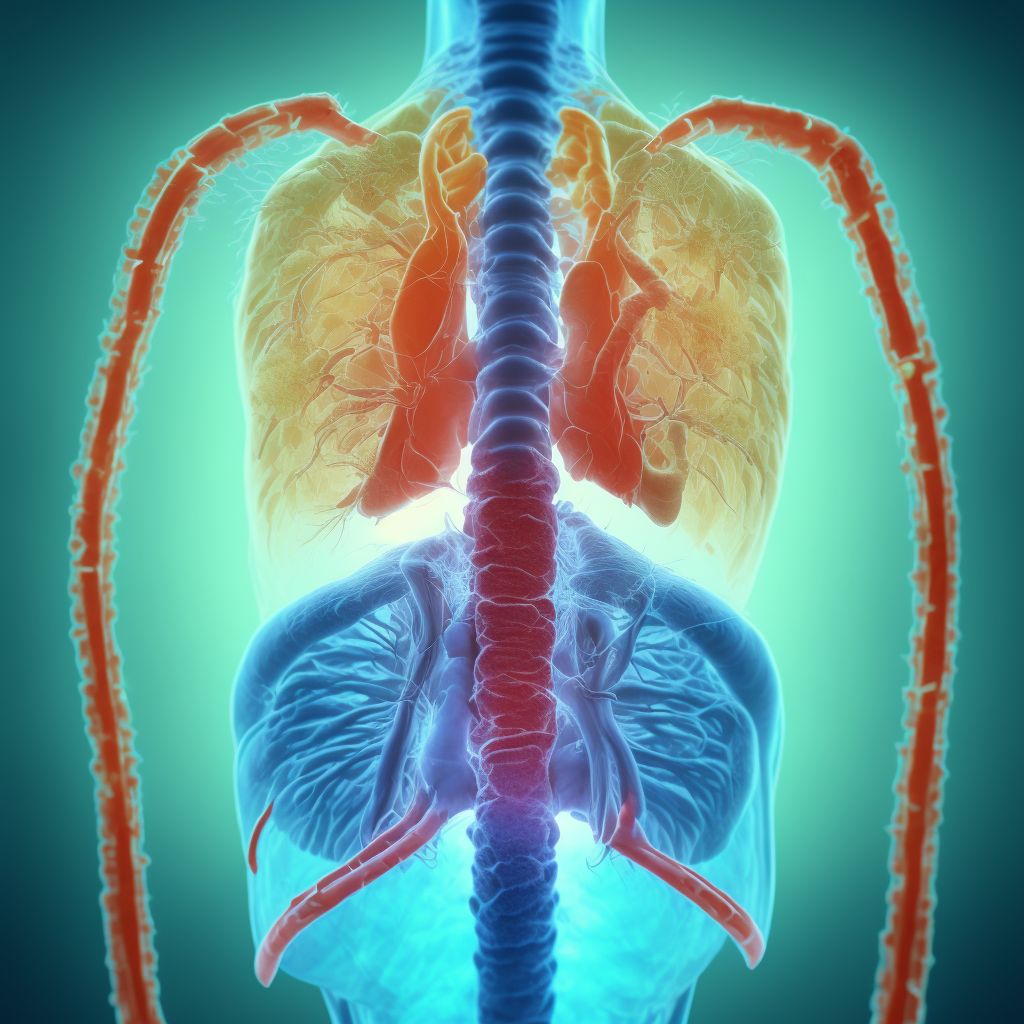 Puncture wound without foreign body of unspecified front wall of thorax with penetration into thoracic cavity, sequela digital illustration