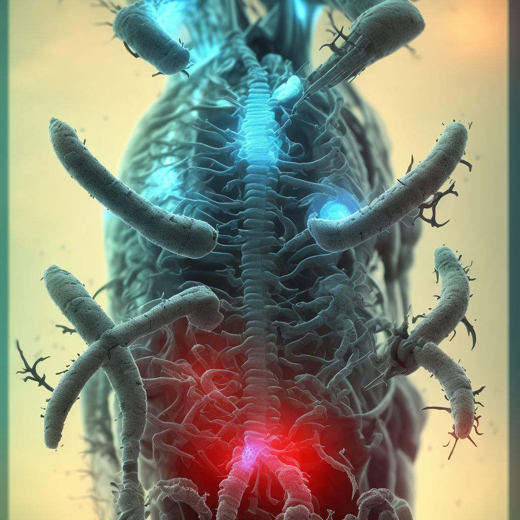 Puncture wound with foreign body of left front wall of thorax with penetration into thoracic cavity, sequela digital illustration