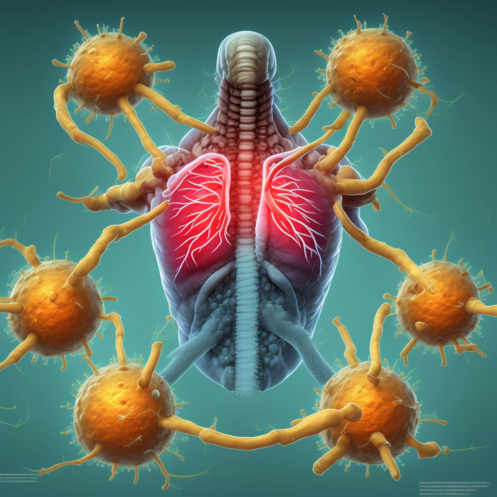 Puncture wound with foreign body of unspecified front wall of thorax with penetration into thoracic cavity, sequela digital illustration