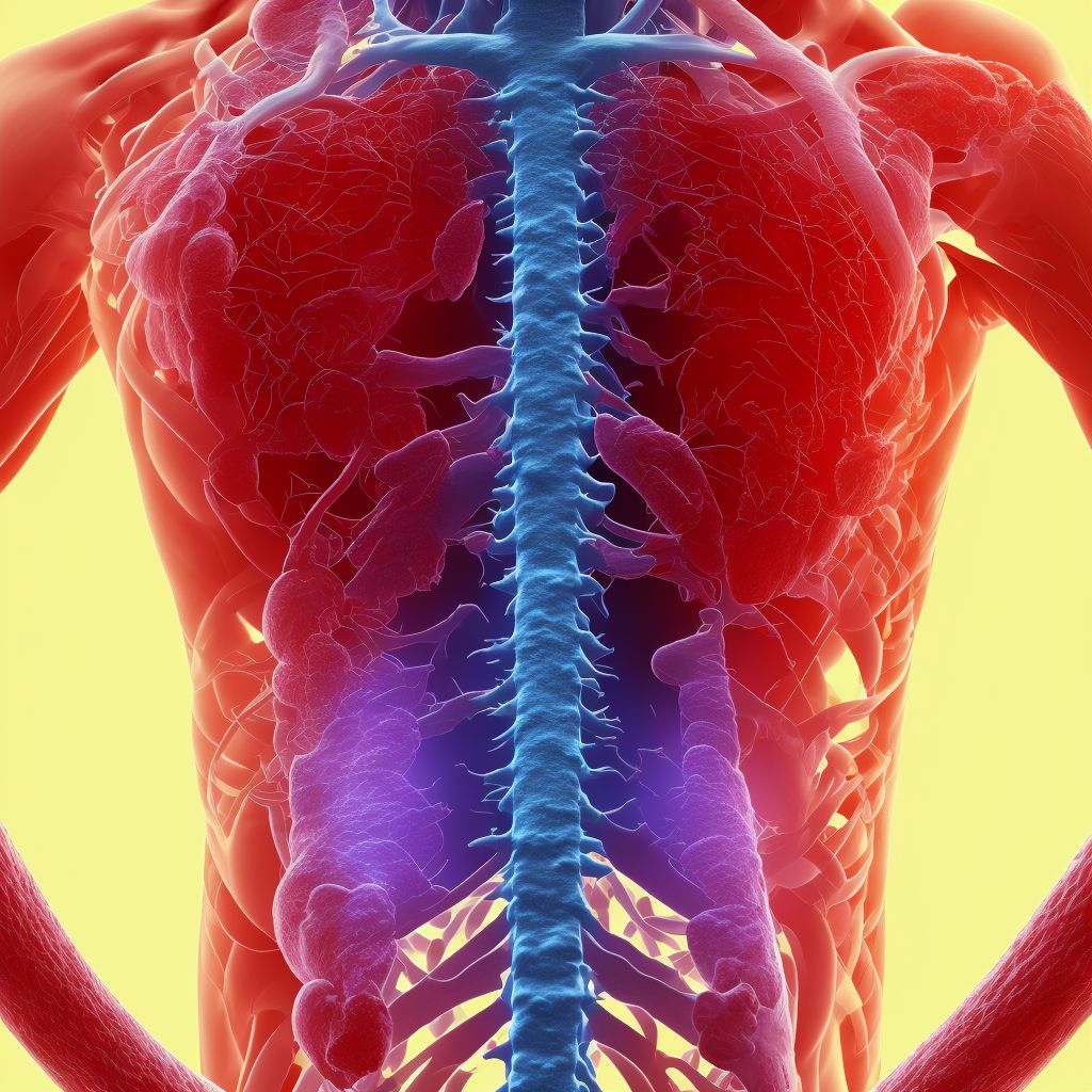 Laceration without foreign body of unspecified back wall of thorax with penetration into thoracic cavity, sequela digital illustration