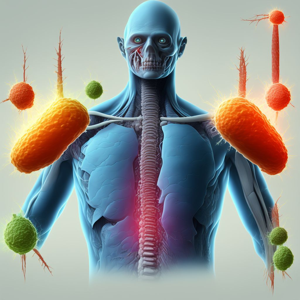 Puncture wound without foreign body of left back wall of thorax with penetration into thoracic cavity, sequela digital illustration