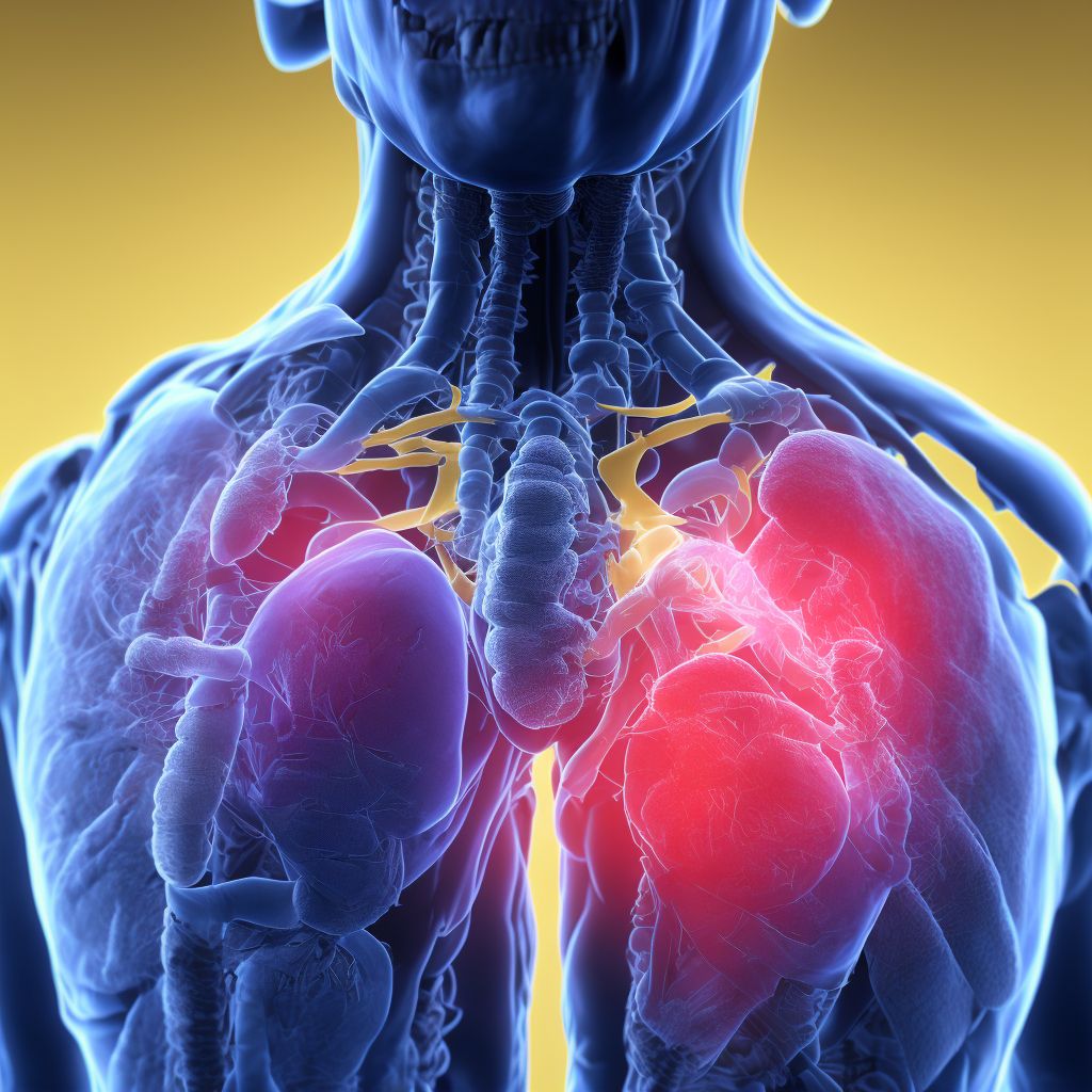 Puncture wound without foreign body of unspecified back wall of thorax with penetration into thoracic cavity, initial encounter digital illustration