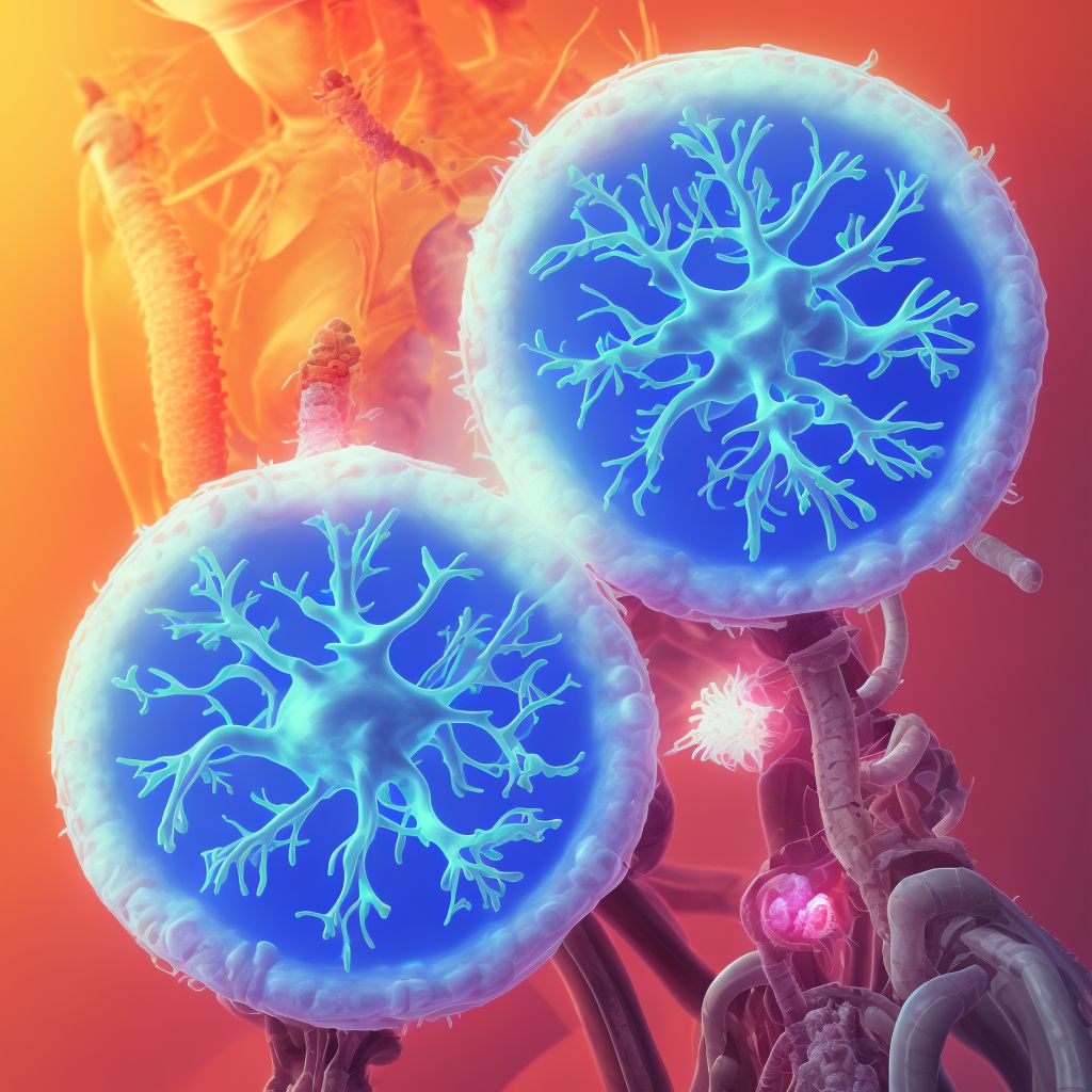 Puncture wound with foreign body of right back wall of thorax with penetration into thoracic cavity, initial encounter digital illustration