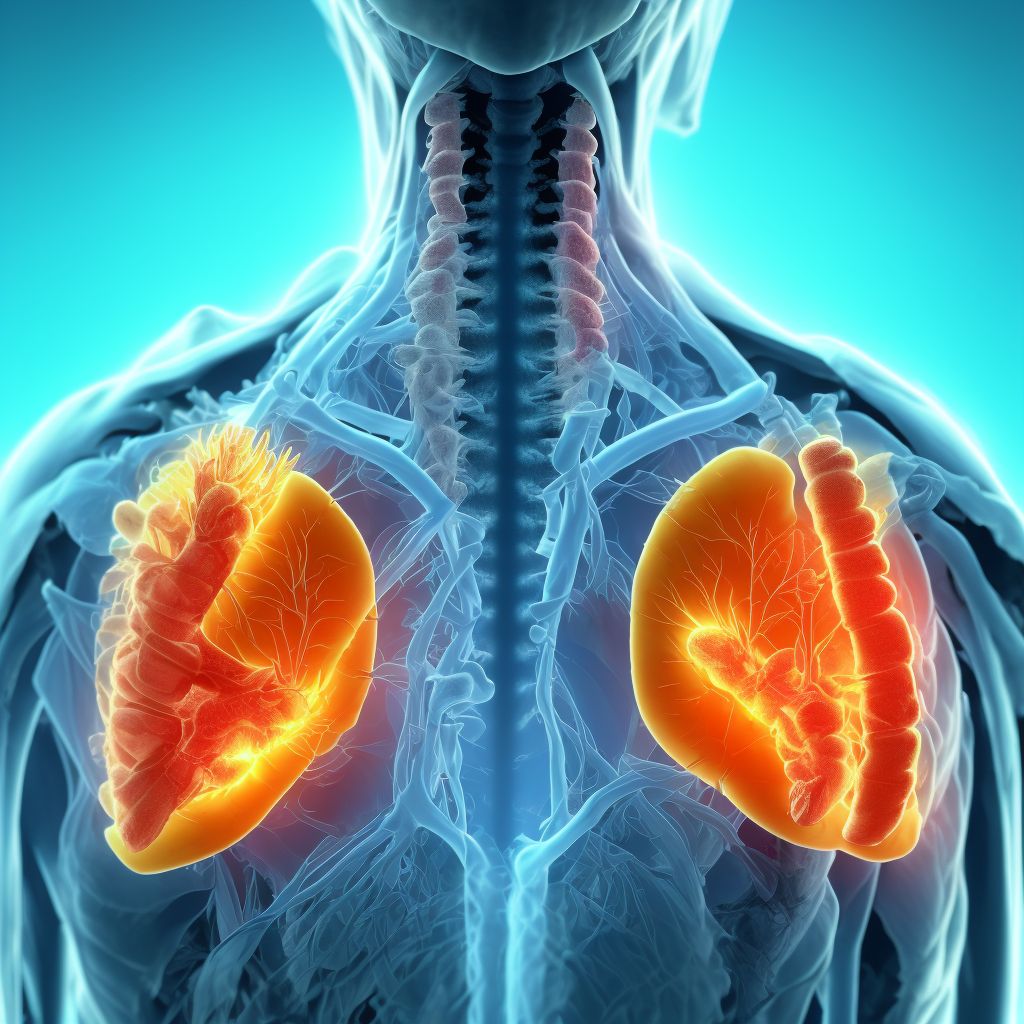 Open bite of right back wall of thorax with penetration into thoracic cavity, initial encounter digital illustration