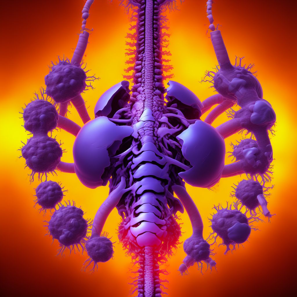 Open bite of right back wall of thorax with penetration into thoracic cavity, sequela digital illustration