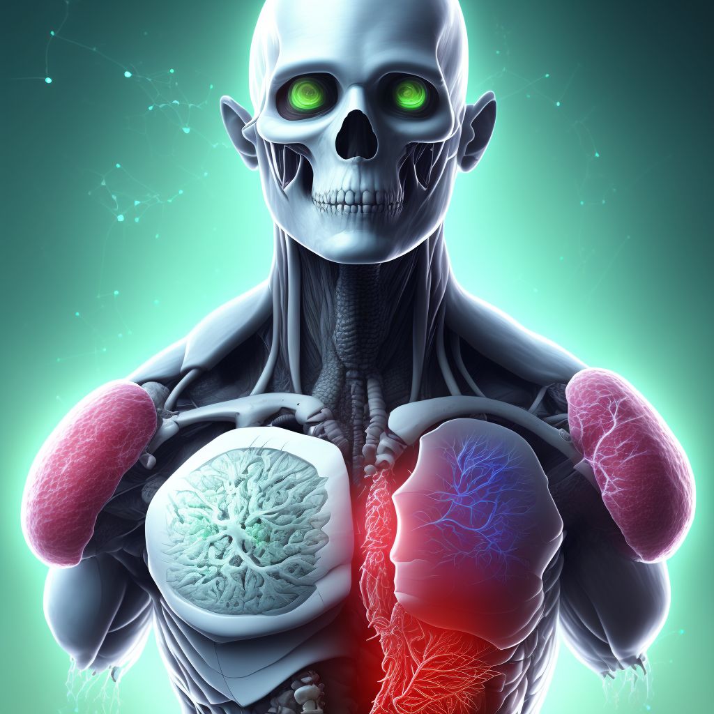 Puncture wound without foreign body of unspecified part of thorax, sequela digital illustration