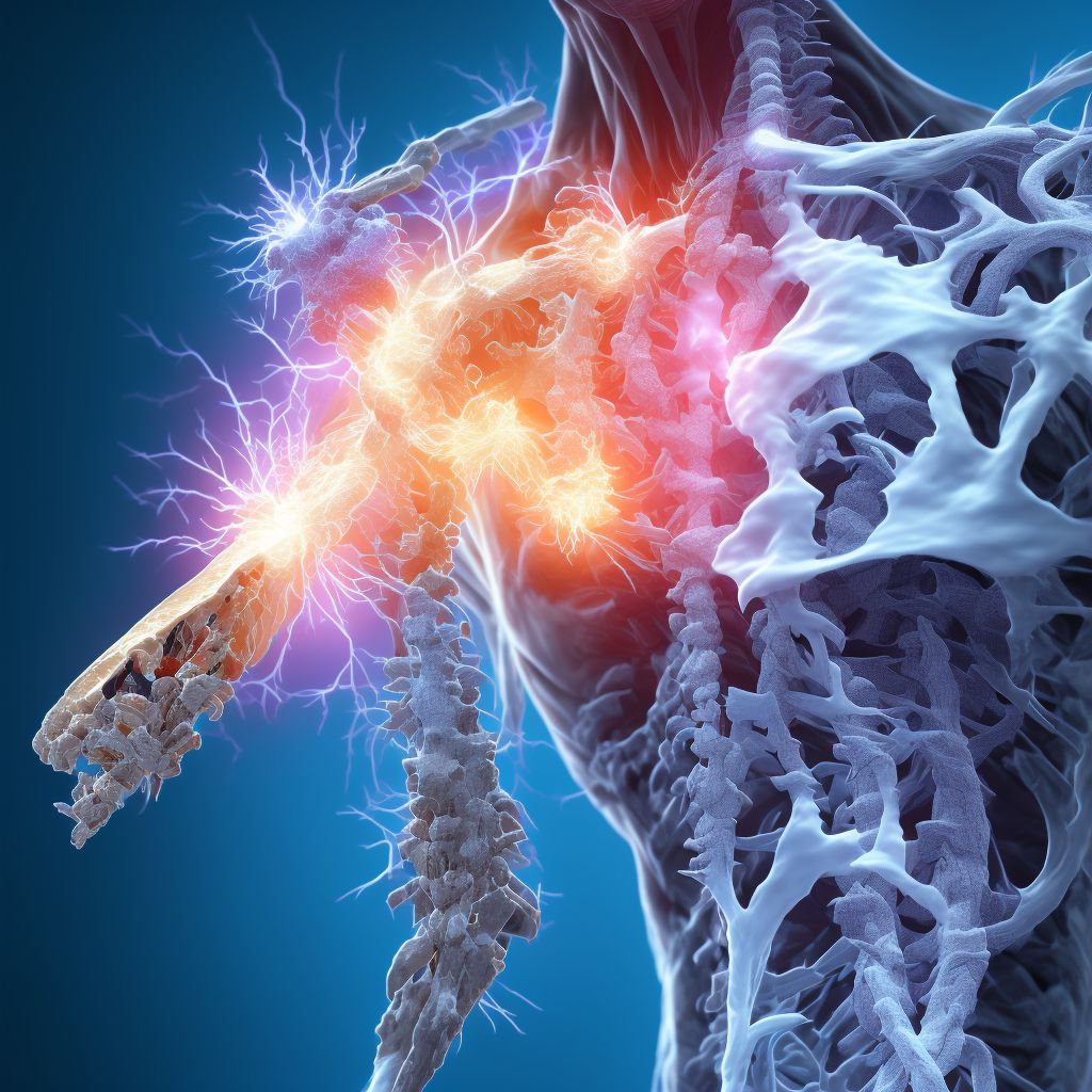 Stable burst fracture of unspecified thoracic vertebra, initial encounter for open fracture digital illustration