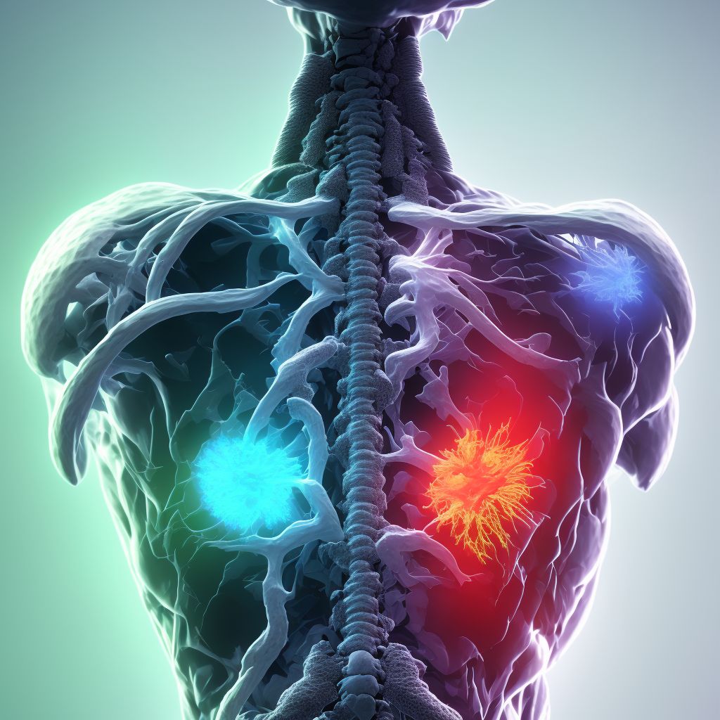 Stable burst fracture of unspecified thoracic vertebra, subsequent encounter for fracture with routine healing digital illustration