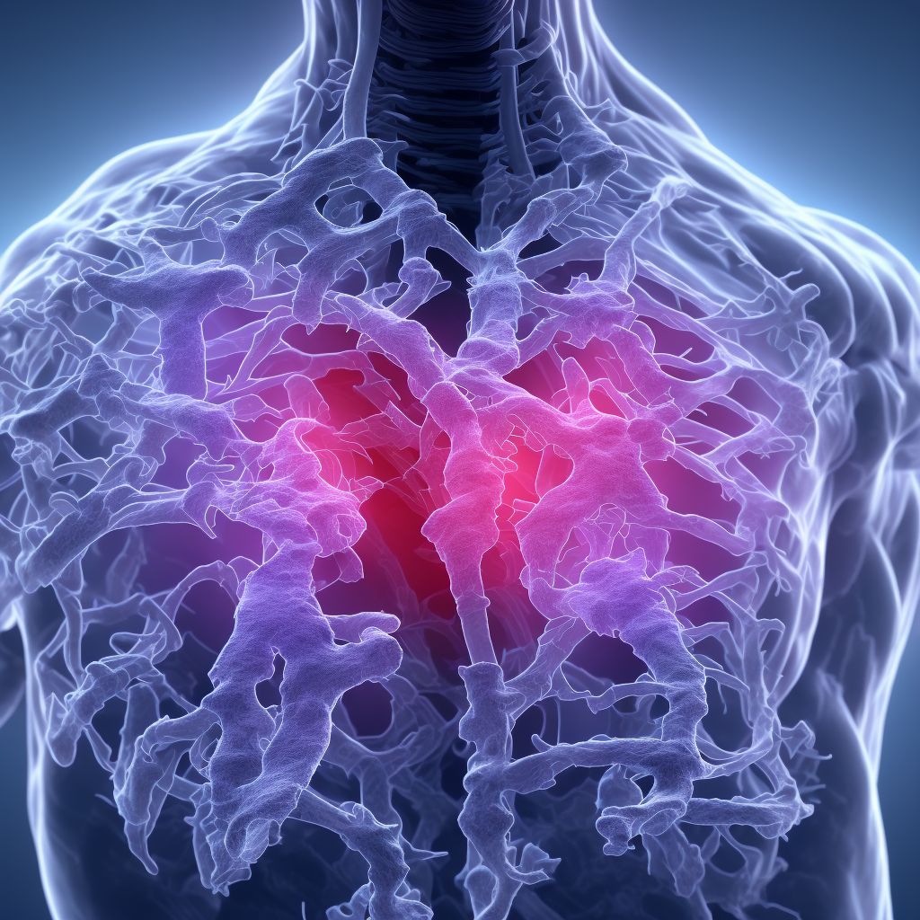 Unspecified fracture of unspecified thoracic vertebra, subsequent encounter for fracture with nonunion digital illustration