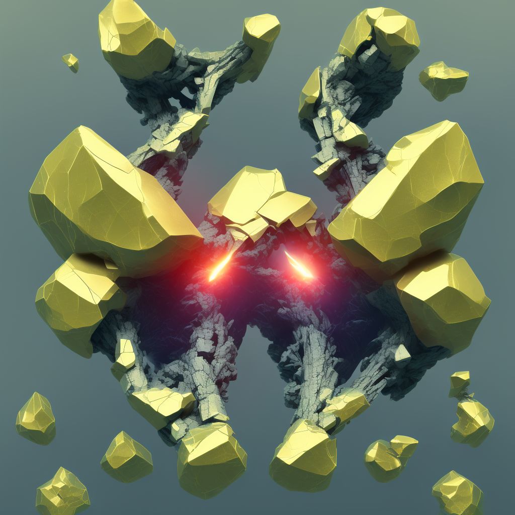 Wedge compression fracture of first thoracic vertebra, subsequent encounter for fracture with delayed healing digital illustration