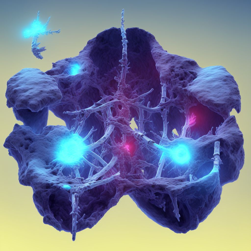 Wedge compression fracture of first thoracic vertebra, sequela digital illustration