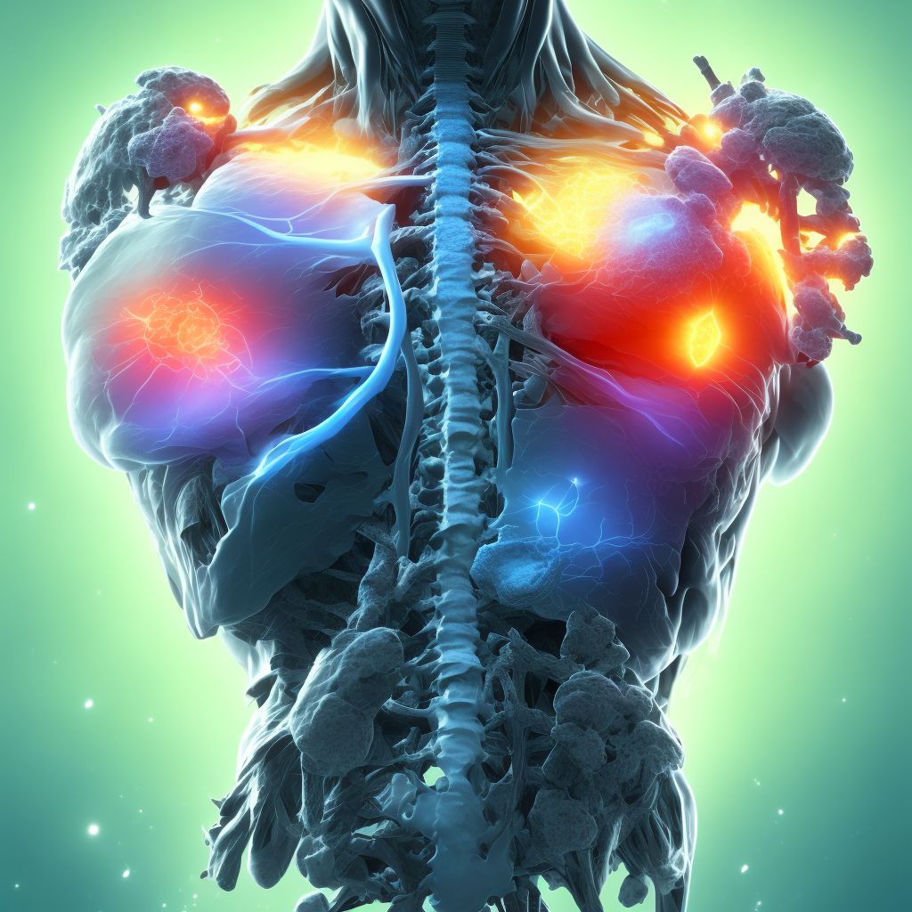 Other fracture of first thoracic vertebra, subsequent encounter for fracture with routine healing digital illustration