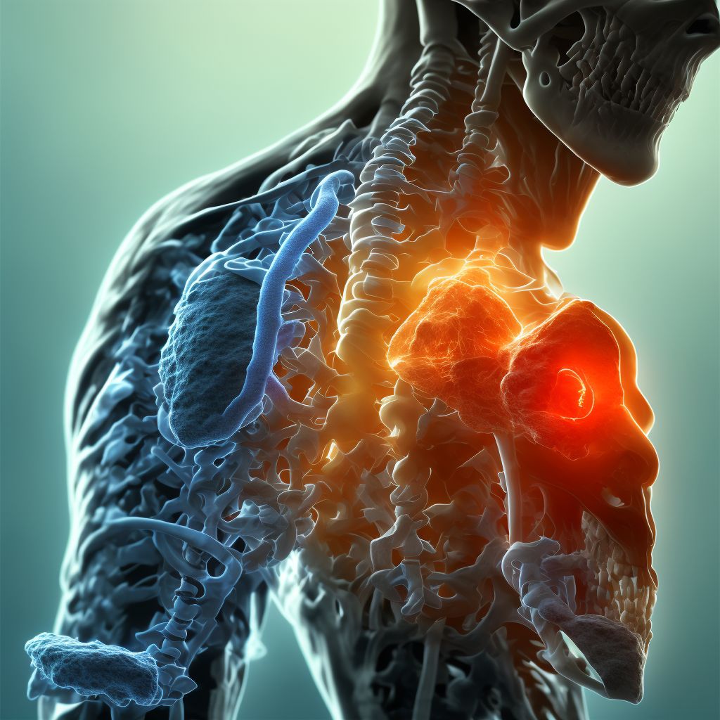 Unspecified fracture of first thoracic vertebra, initial encounter for closed fracture digital illustration