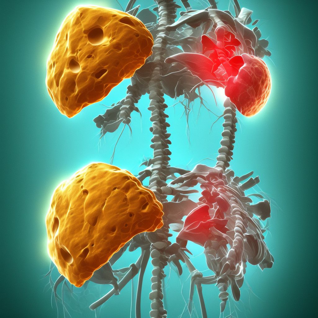 Unspecified fracture of first thoracic vertebra, sequela digital illustration