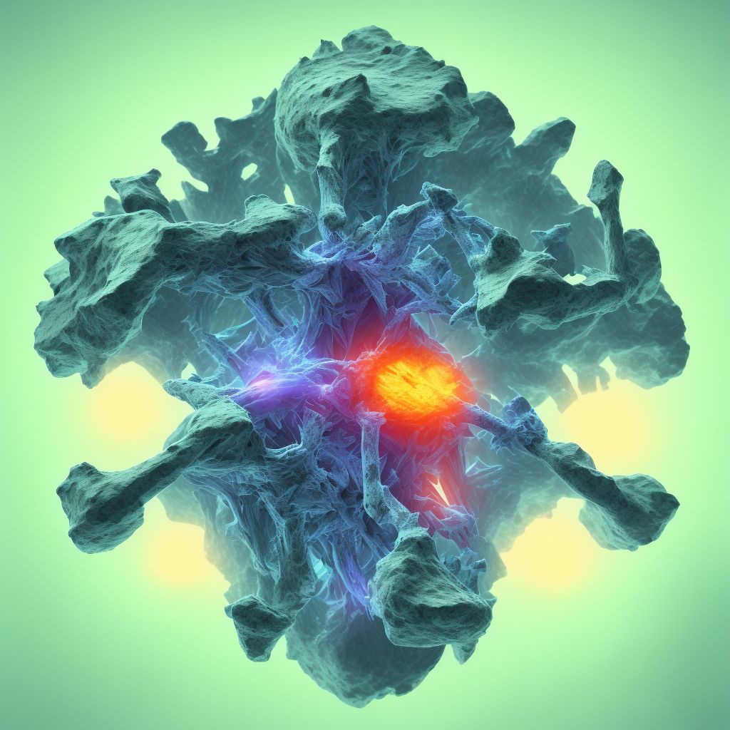 Wedge compression fracture of second thoracic vertebra, subsequent encounter for fracture with nonunion digital illustration