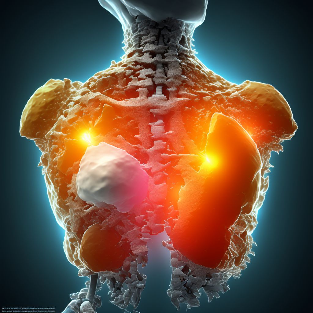 Wedge compression fracture of second thoracic vertebra, sequela digital illustration