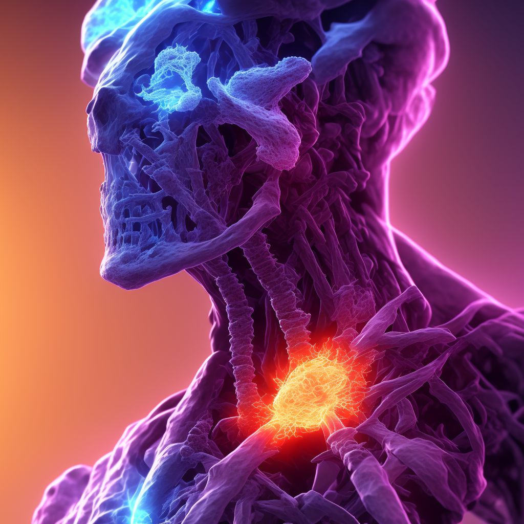 Stable burst fracture of second thoracic vertebra, initial encounter for closed fracture digital illustration