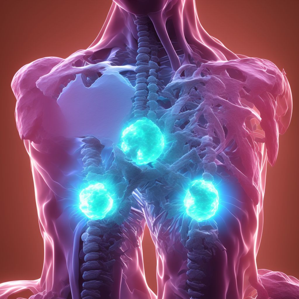 Other fracture of second thoracic vertebra, subsequent encounter for fracture with delayed healing digital illustration