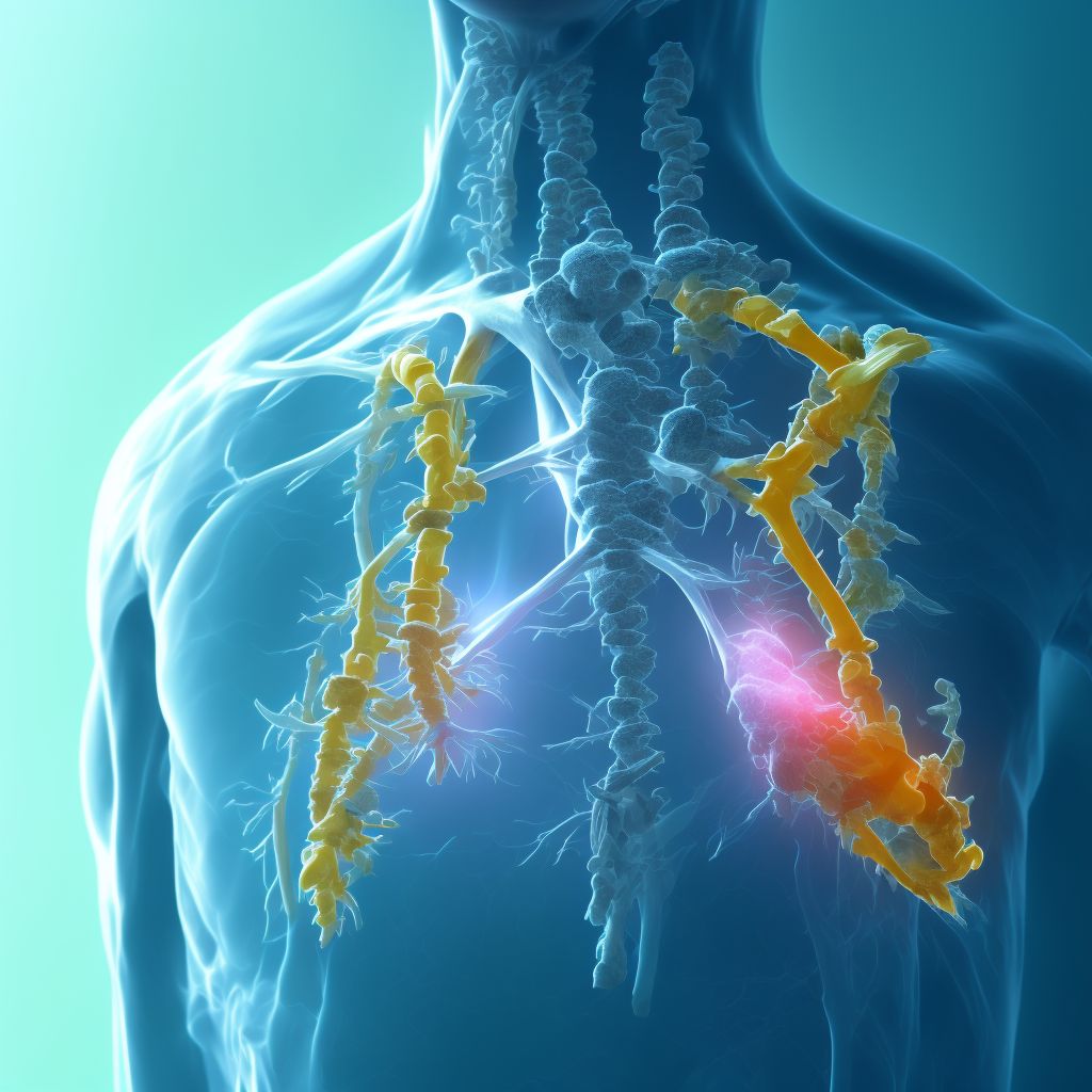 Unspecified fracture of second thoracic vertebra, initial encounter for open fracture digital illustration